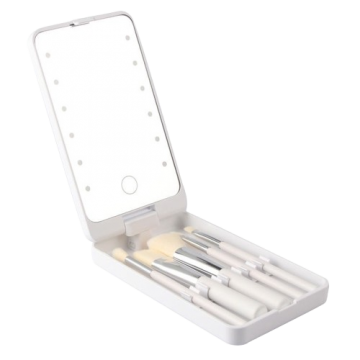 Зеркало Travel Makeup Brush Set Rechargeable LED Light Mirror