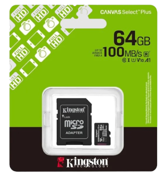 Micro SD (с адаптером) 64 GB V10 A1 Kingston