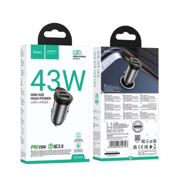 АЗУ блочок Hoco NZ16A 43W Dual Port PD25W+QC3,0